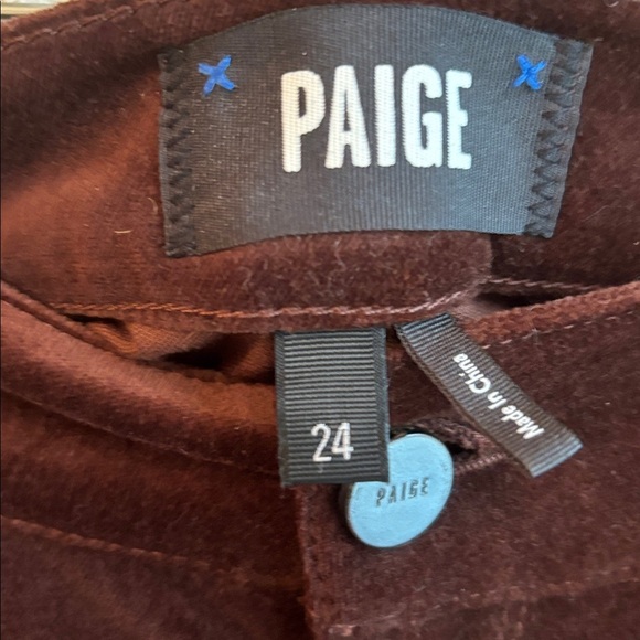 PAIGE Black Cherry Velvet Flare Pants - Picture 10 of 10